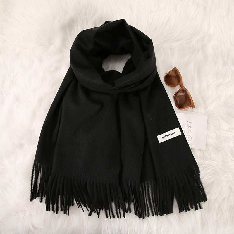 Women's Stylish Double-Sided Cashmere Tassel Scarf myETYN