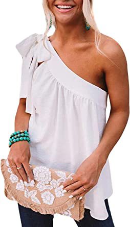 Women's Summer New Asymmetric One-shoulder Vest Slim Top myETYN