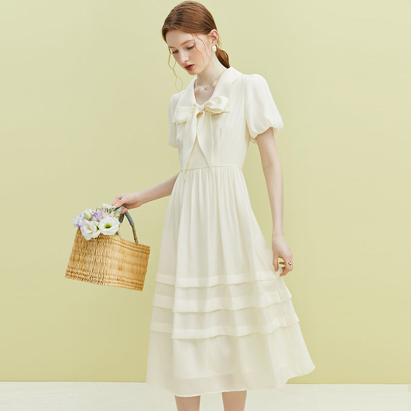 Women's Sweet Bow Ribbon Dress myETYN