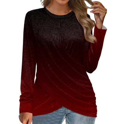 Women's T-shirt Casual Round Neck Cross myETYN