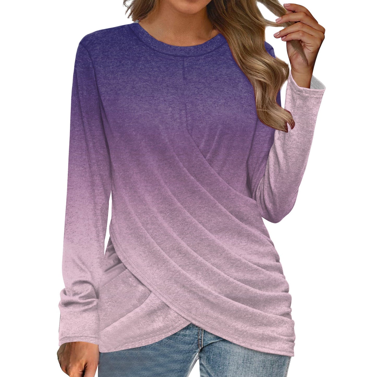 Women's T-shirt Casual Round Neck Cross myETYN