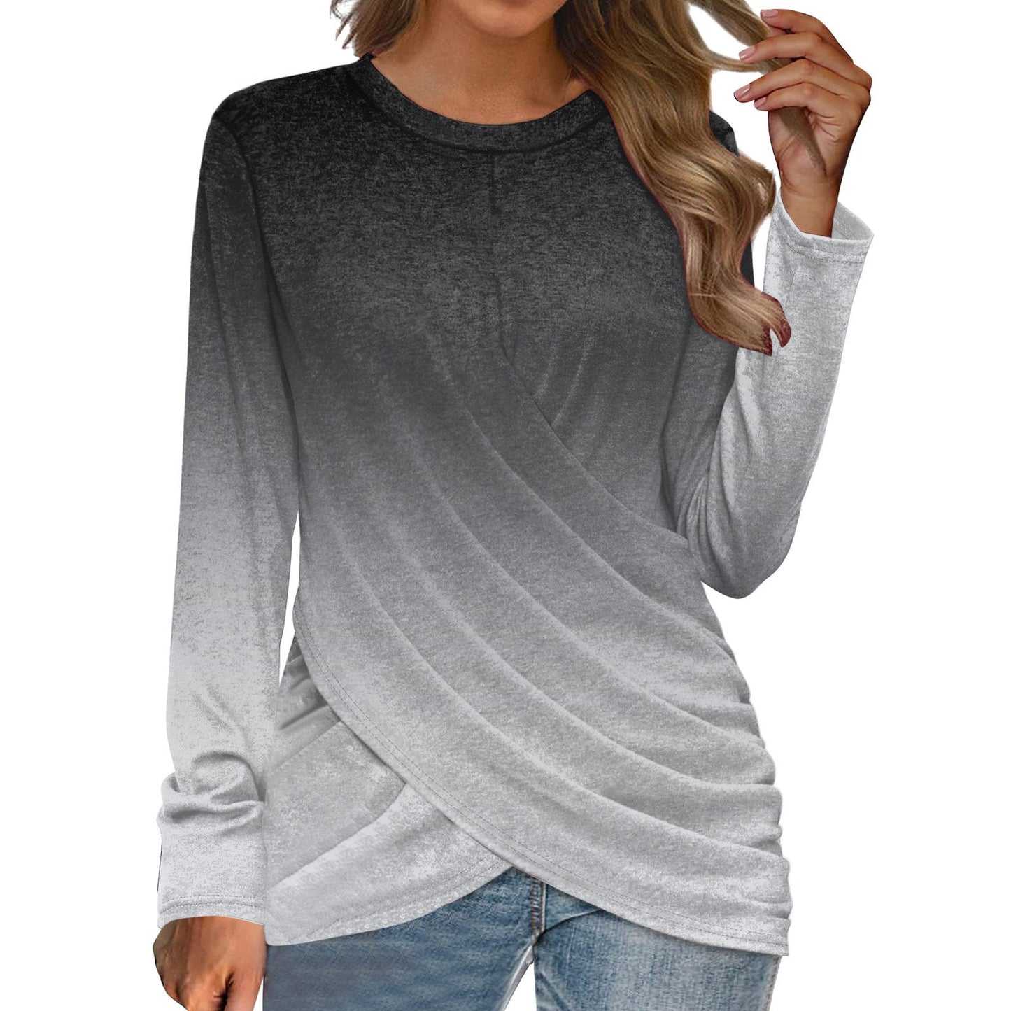 Women's T-shirt Casual Round Neck Cross myETYN