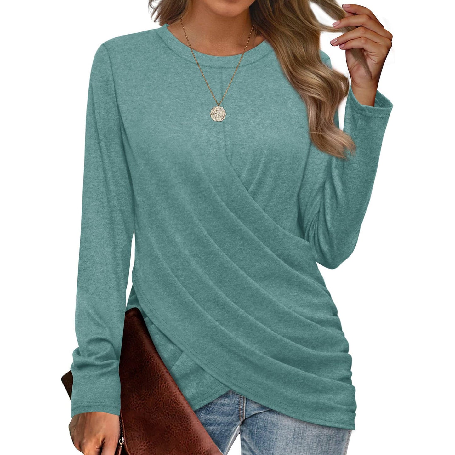 Women's T-shirt Casual Round Neck Cross myETYN