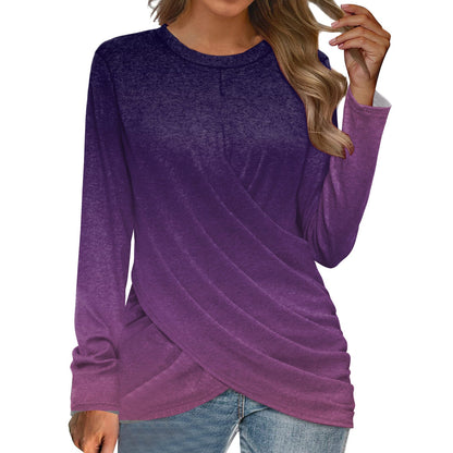 Women's T-shirt Casual Round Neck Cross myETYN