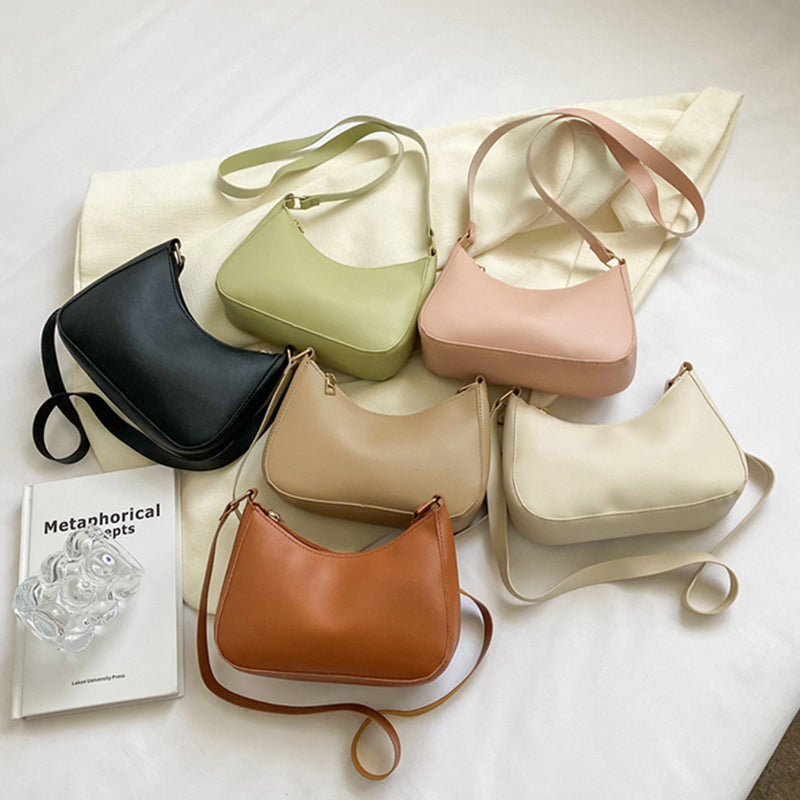 Women's Underarm Bag Solid Color Small Square Handbag Fashion Shoulder Bags myETYN