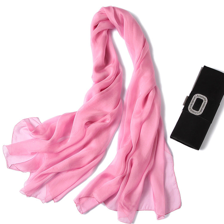 Women's silk scarf pure color silk scarf myETYN