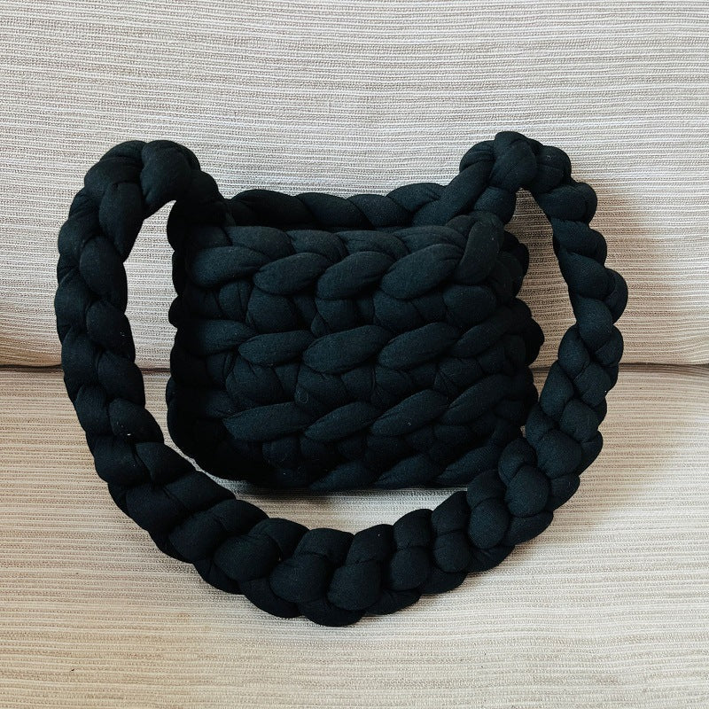 Woven Soft Glutinous Space Twist Braid Iceland Wool Shoulder Bag myETYN
