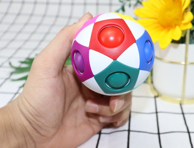 Decompression Soccer Rainbow Ball Magic Cube 12-hole Intellectual Toys Decompression Ball Magic Ball Small Toys