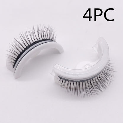 Reusable 3D Mink Lashes Natural False Eyelashes Self Adhesive Fake Glue Free Makeup Eyelash Extension Silk