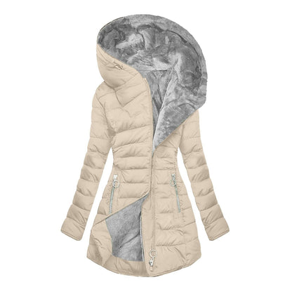 Women's Hooded Cotton Blend Zipper Jacket – Sweet Slim Fit Outerwear