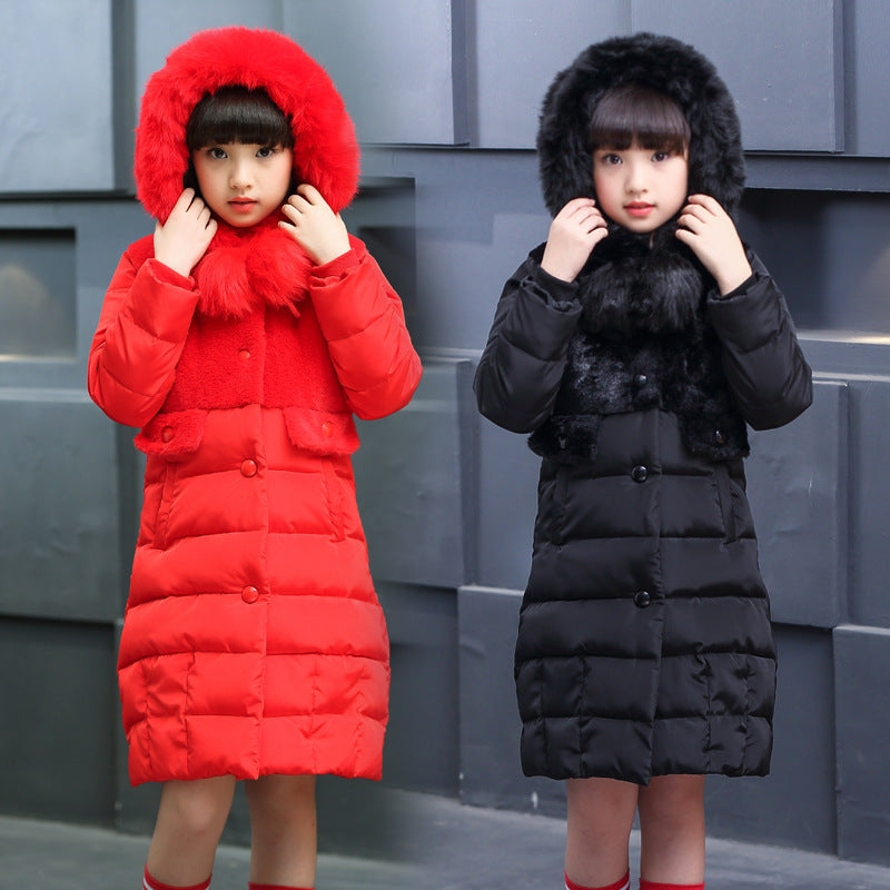 Hooded Long Sleeve Girls Padded Cotton Clothes