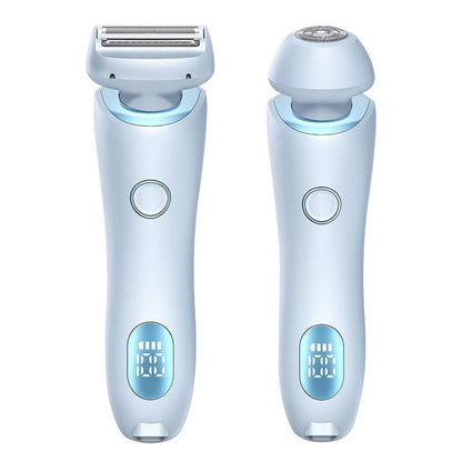 2 In 1 Hair Removal Epilator USB Rechargeable Trimmer Women Body Razor Face Leg Armpit Bikini Hand Pubic Shaver Hair Remover - myetyn