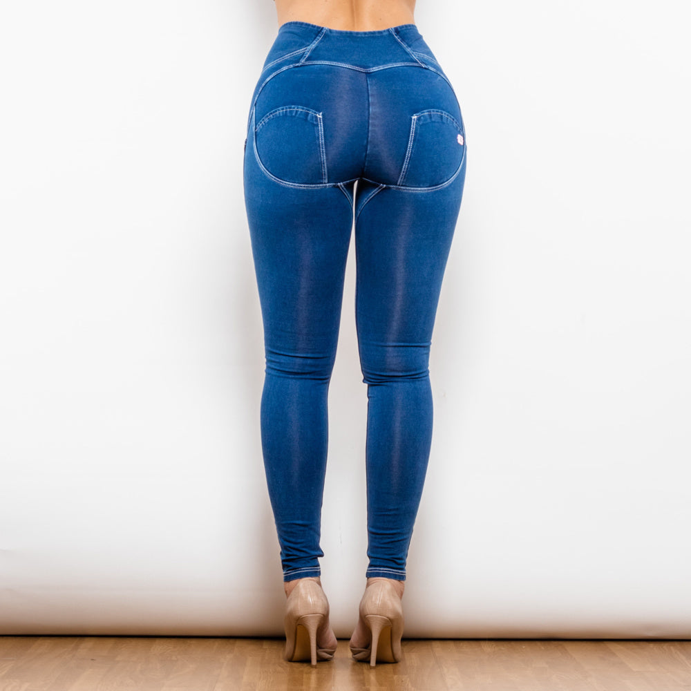 Shascullfites Melody Button Up Jeans Push Up Effect Butt Lifting Jeggings High Waist Jeans Women