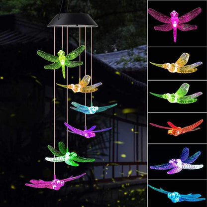 Outdoor Solar Wind Chime Lamp Hummingbird Butterfly Ball Wind Chime Garden Decoration - myETYN