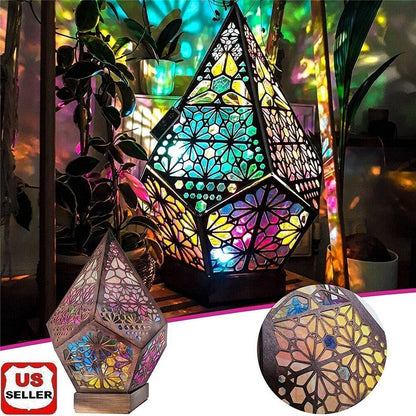 3D Colorful Bohemian LED Night Light Polar Star Starry Sky Floor Projection Lamp - myetyn