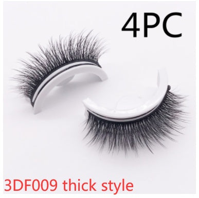 Reusable 3D Mink Lashes Natural False Eyelashes Self Adhesive Fake Glue Free Makeup Eyelash Extension Silk