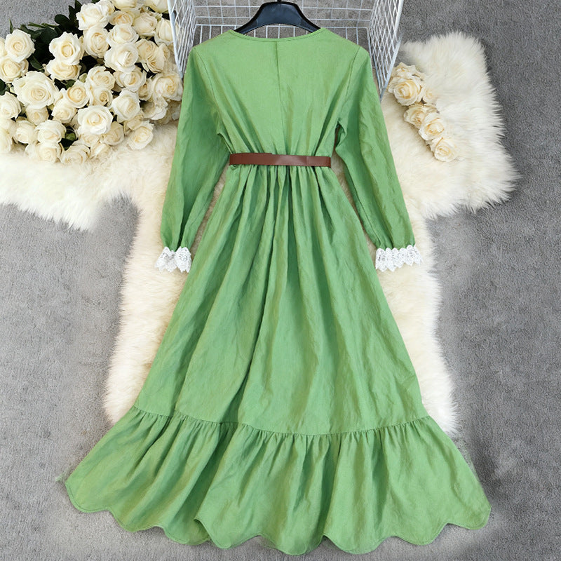 Women's Retro Bohemian Long Cotton And Linen Dress