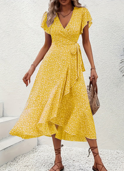 Women's Fashion Floral Short Sleeve Dress