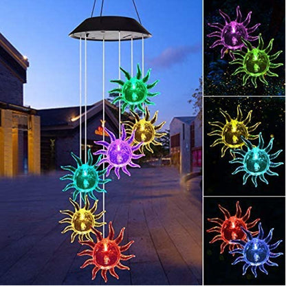 Outdoor Solar Wind Chime Lamp Hummingbird Butterfly Ball Wind Chime Garden Decoration - myETYN