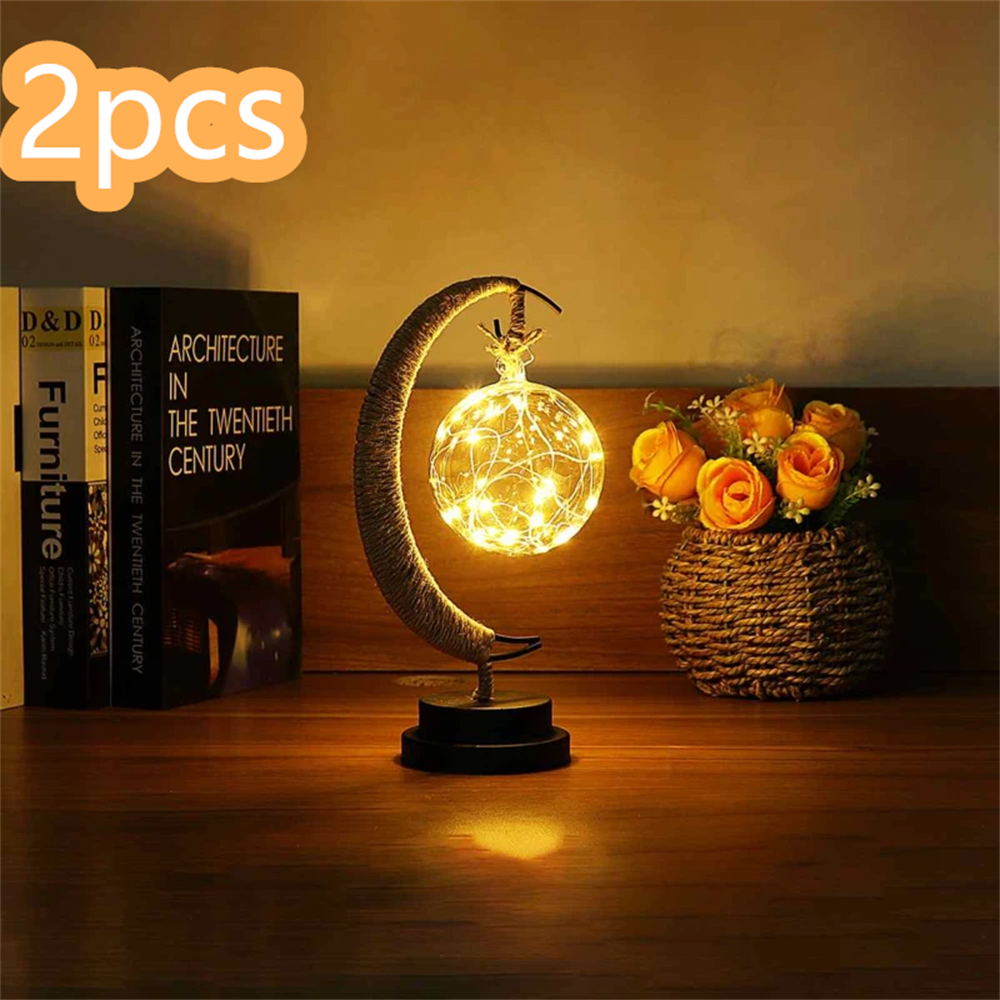 Led Moon Light Wrought Iron Ornament Light Star Shape Copper Wire Light Decorative Light USB Battery - myETYN