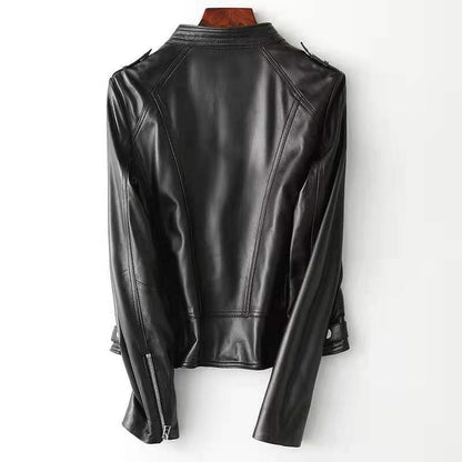 Sheepskin Small Motorcycle Jacket – Women’s Urban Style Leather Outerwear