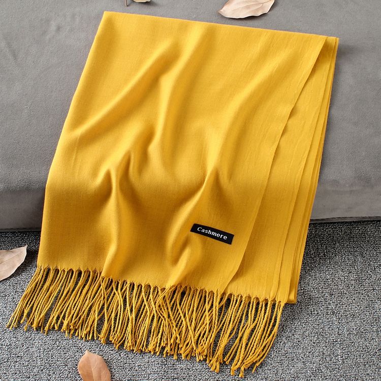 Fashion Simple Solid Color Tassel Scarf Shawl - myETYN