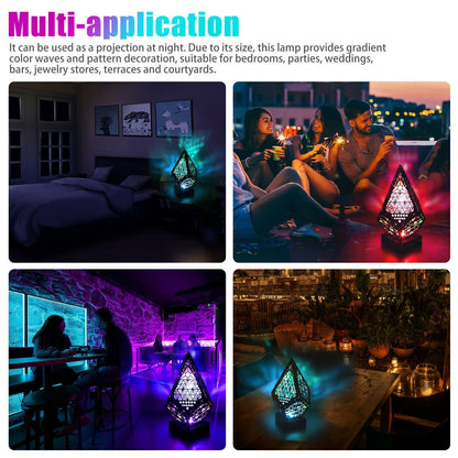 3D Colorful Bohemian LED Night Light Polar Star Starry Sky Floor Projection Lamp - myetyn