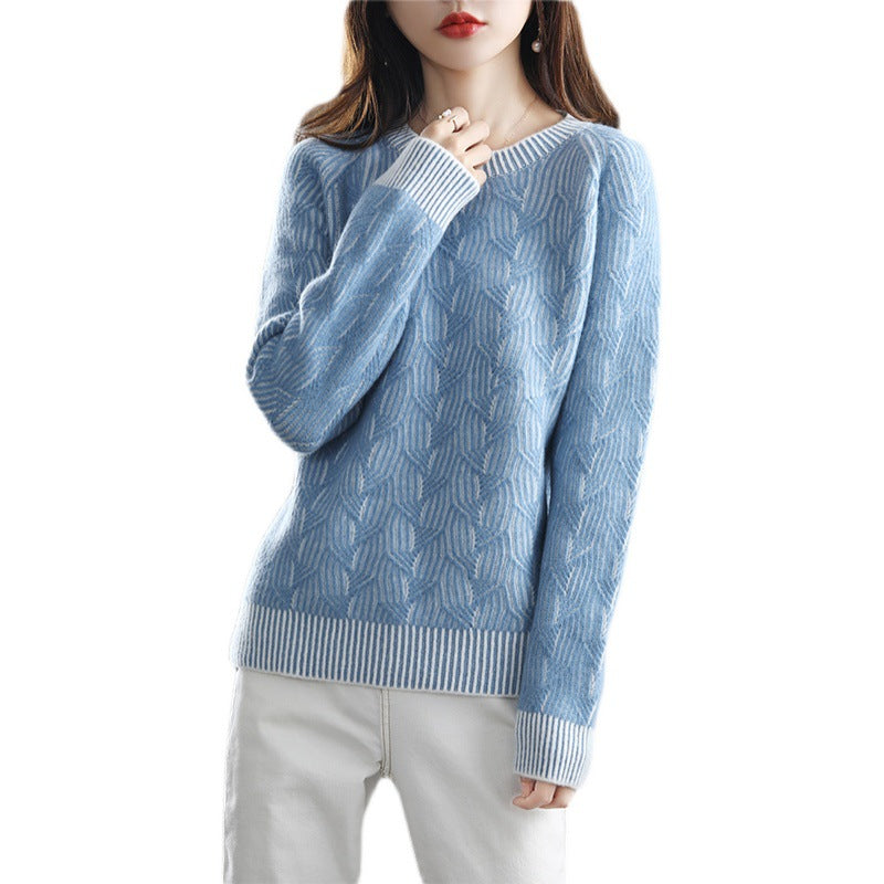 Women’s Round Neck Thickened Cashmere Pullover Sweater