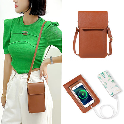 Mini Shoulder Crossbody Bags For Women Casual Solid Color Mobile Phone Bag Long Wallet - myETYN