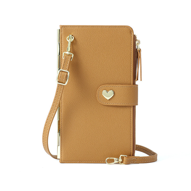 Mobile Phone Bags With Transparent Touch Screen Love Buckle Long Wallet Women Multifunctional Crossbody Shoulder Bag - myETYN