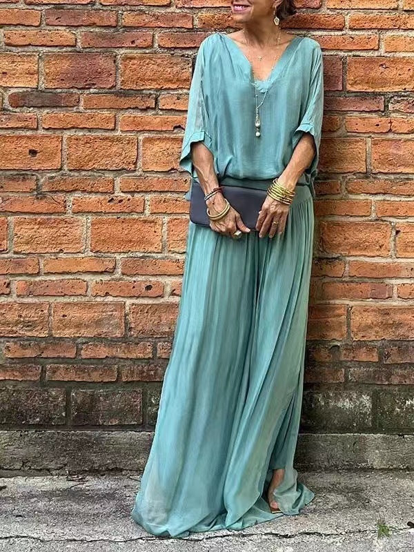 Independent Station Hot Sale Solid Color Chiffon Suit