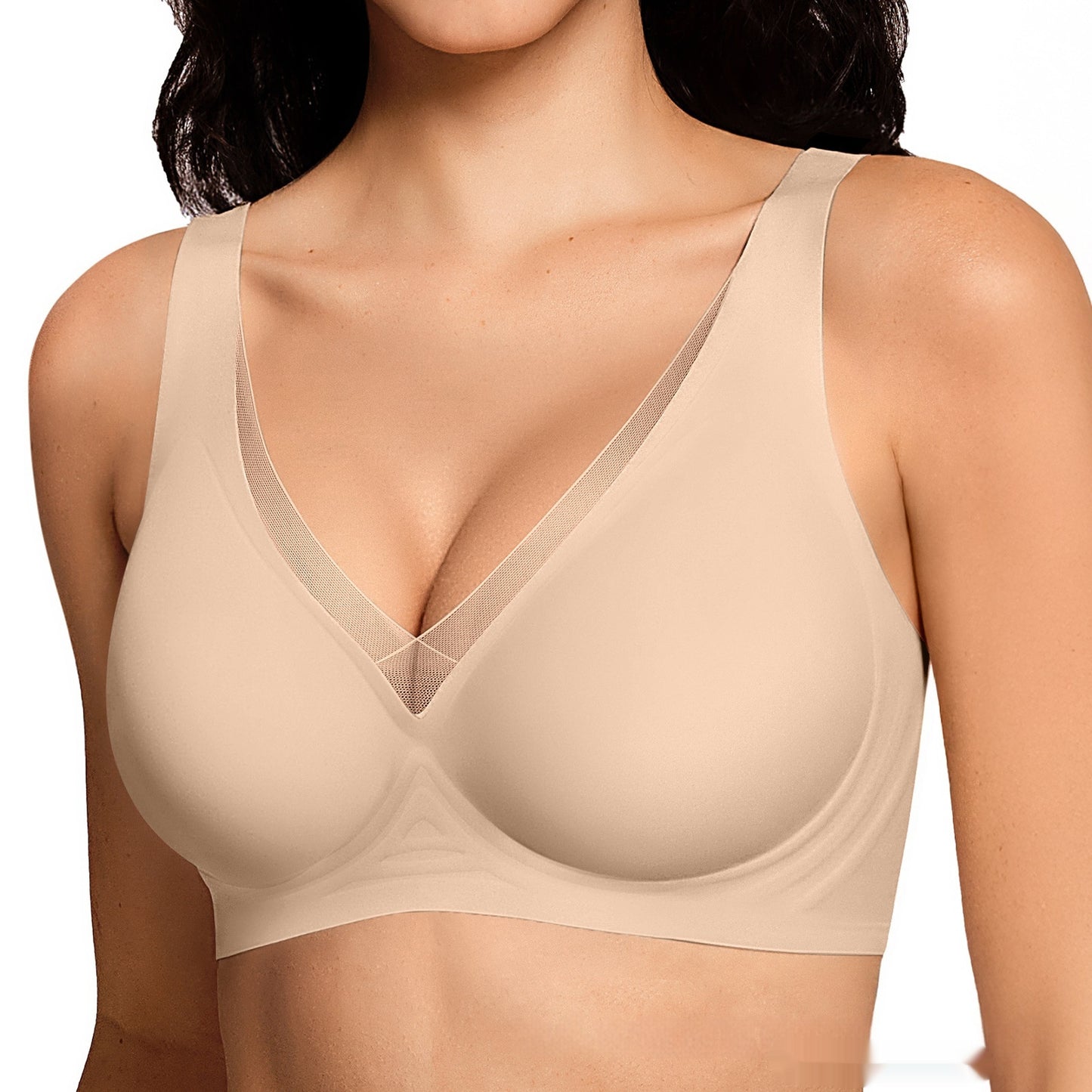 Seamless Wireless Deep-V Bra For European And American Styles
