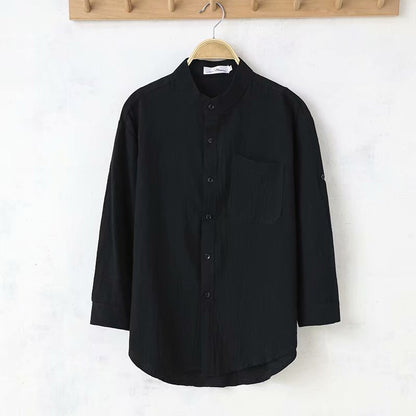 Summer Linen Shirt Men's Cotton And Linen Casual Loose Shirt