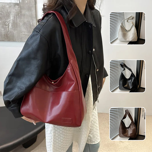 Women’s Vintage Hobo Bag – Large Capacity PU Leather Shoulder Tote