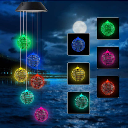 Outdoor Solar Wind Chime Lamp Hummingbird Butterfly Ball Wind Chime Garden Decoration - myETYN