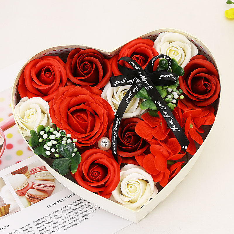 Creative New Style Soap Flower Heart-shaped Gift Box
