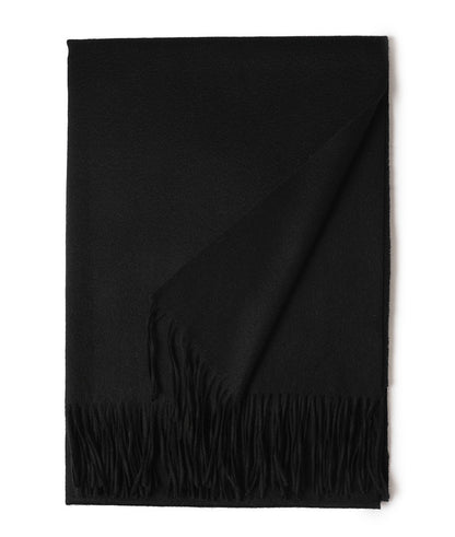 Women’s Solid Color Wool Tassel Scarf – Thick, Warm, Elegant Accessory