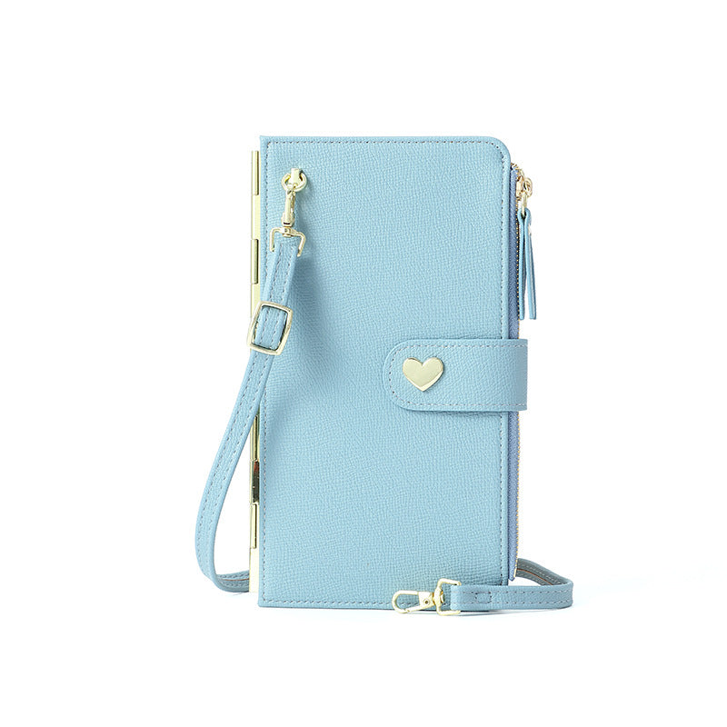 Mobile Phone Bags With Transparent Touch Screen Love Buckle Long Wallet Women Multifunctional Crossbody Shoulder Bag - myETYN