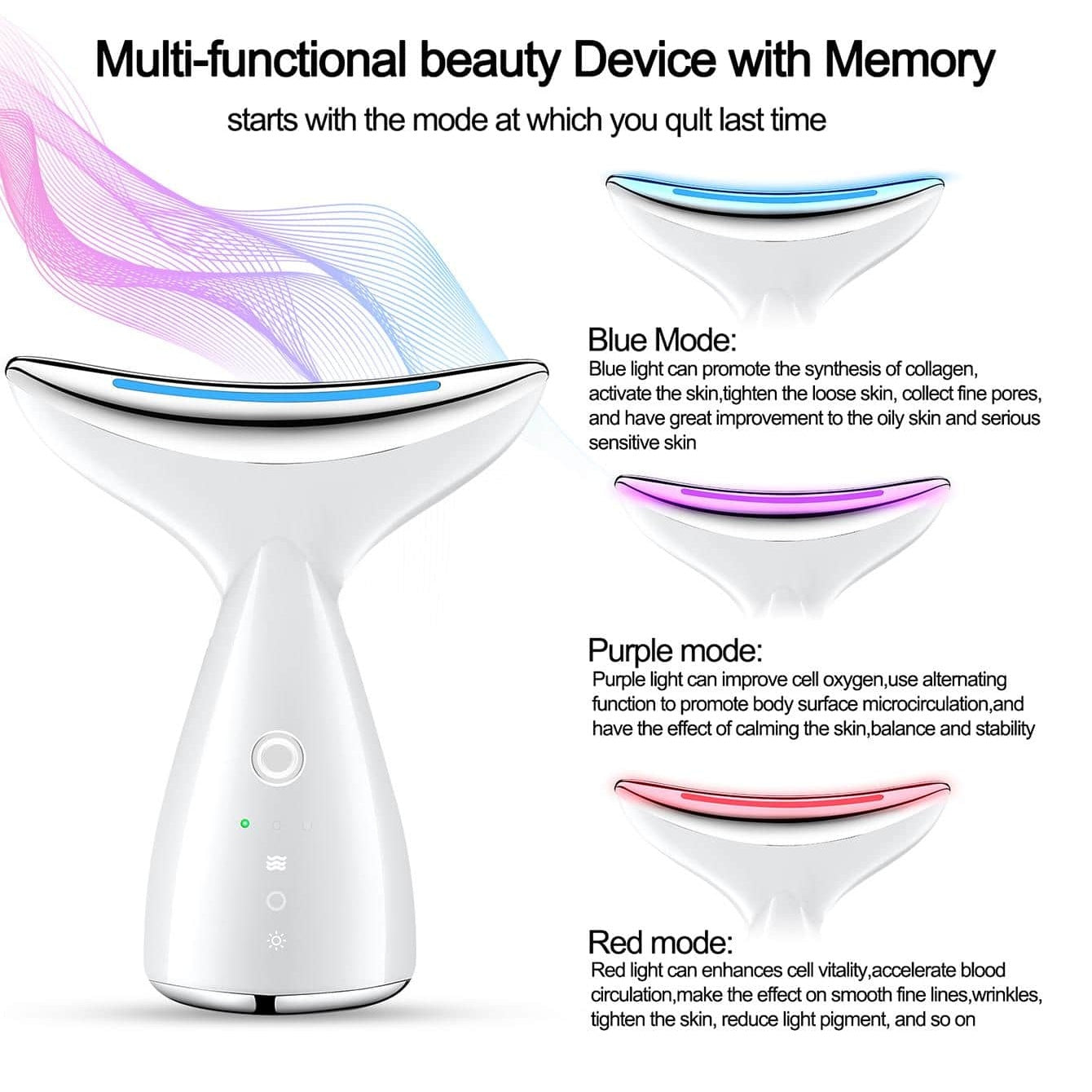 Face & Neck Tightening Device – Firming Facial Massager (White)