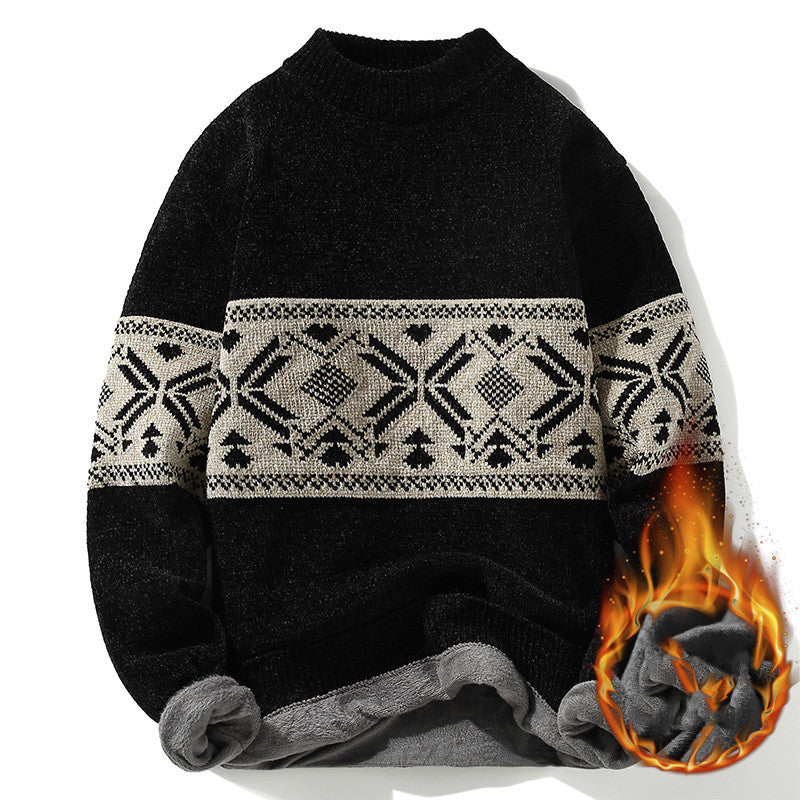 New Semi High Collar Chenille Men's Warm Sweater - myETYN