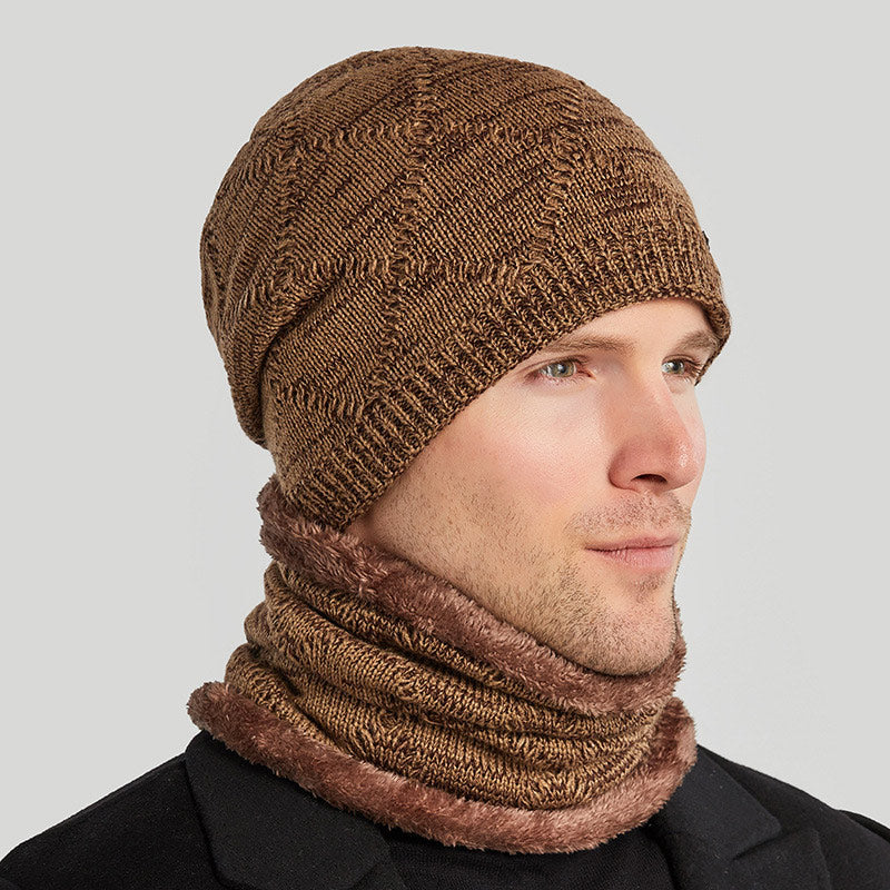 Biking Men's Two-piece Woolen Hat With Head And Ear Protection - myETYN