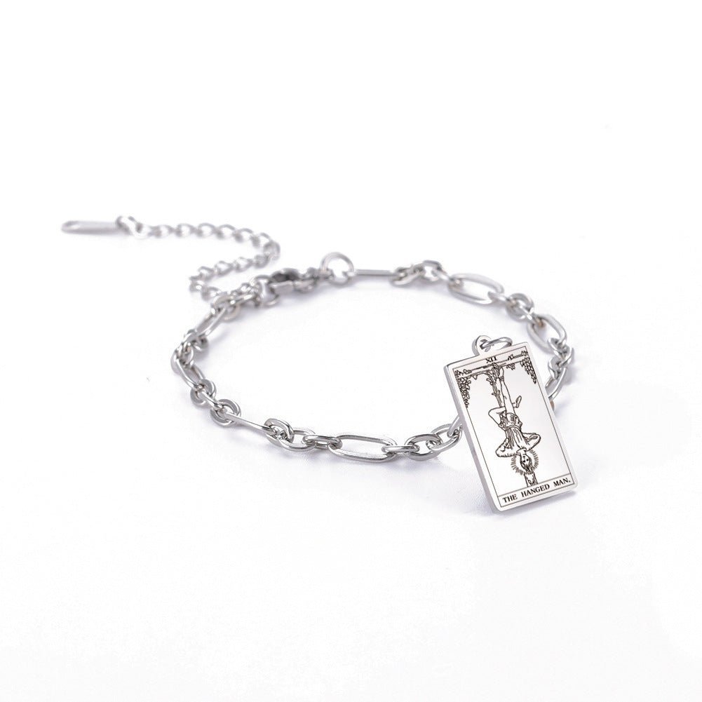 12 Tarot Card Series Fashion Trend Long Oval Link Chain Bracelet - myetyn