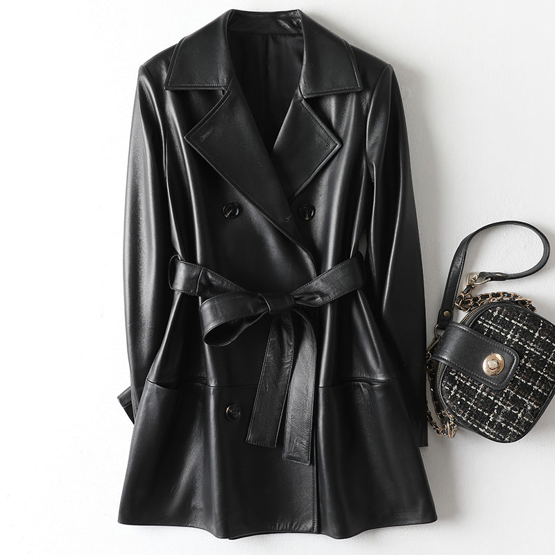 Women's Fashion Leather Blazer Jacket