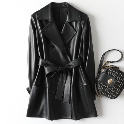 Women's Fashion Leather Blazer Jacket