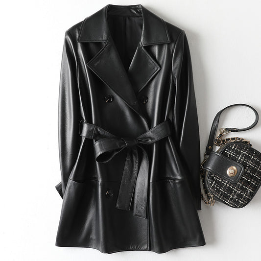 Women's Fashion Leather Blazer Jacket