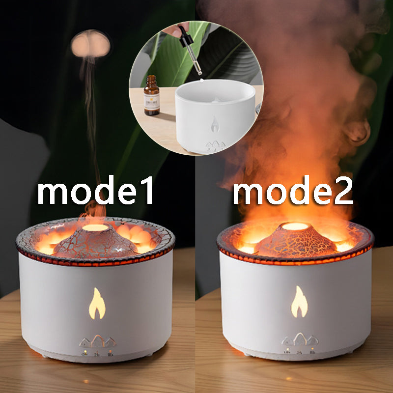 New Creative Ultrasonic Essential Oil Humidifier Volcano Aromatherapy Machine Spray Jellyfish Air Flame Humidifier Diffuser - myETYN