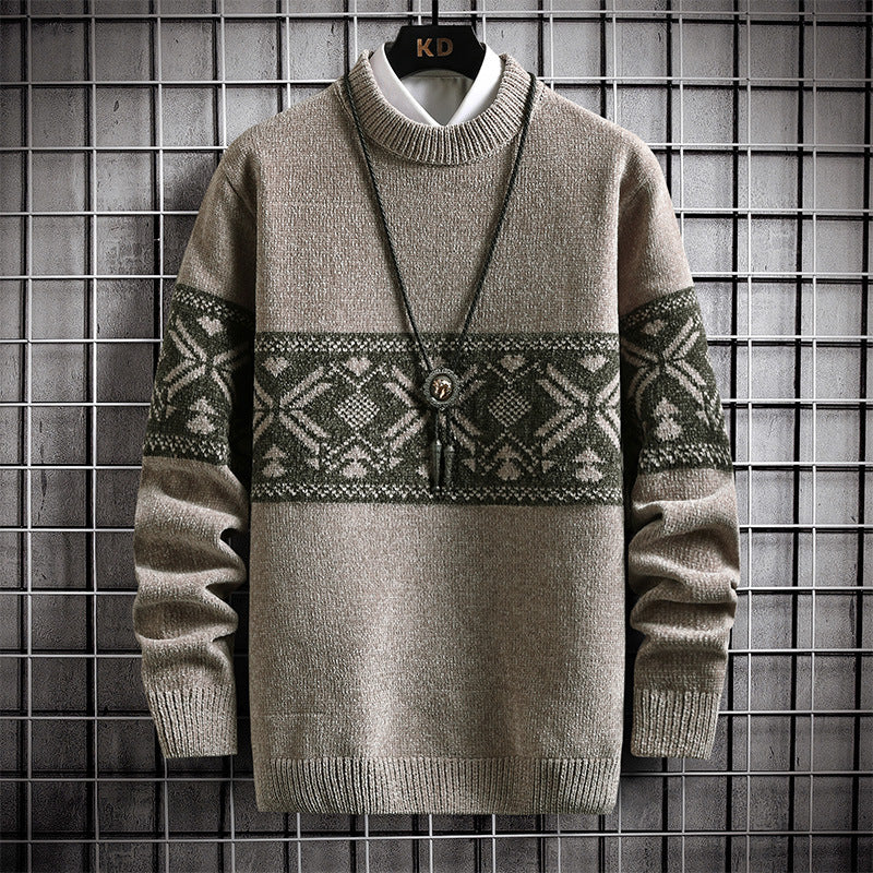 New Semi High Collar Chenille Men's Warm Sweater - myETYN