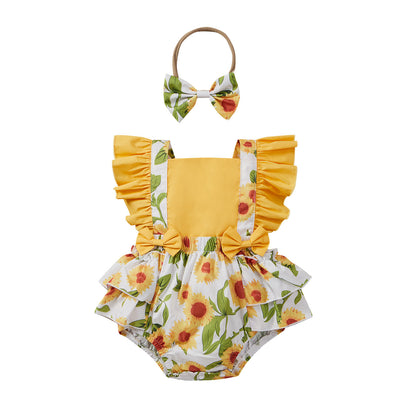 Strap Baby's Gown Two-piece Set