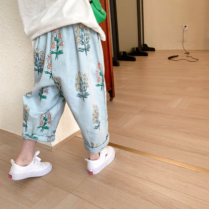 Flower Children's Foreign Style Broken Flower Radish Baby Trousers