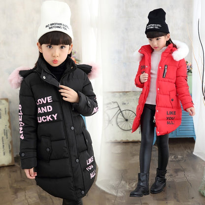 Hooded Long Sleeve Girls Padded Cotton Clothes